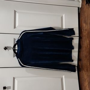 Velvet feel dark teal long sleeve top